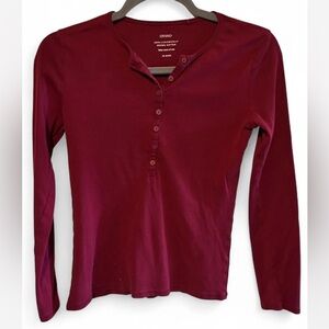 Oysho Women's Wine Long Sleeve Tee